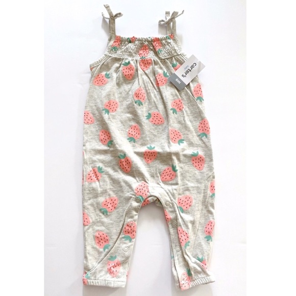 carter's strawberry romper